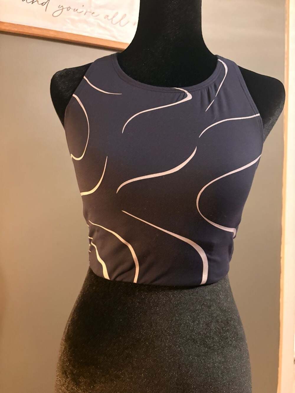 Tory Sport Printed Activewear Crop Tank Top